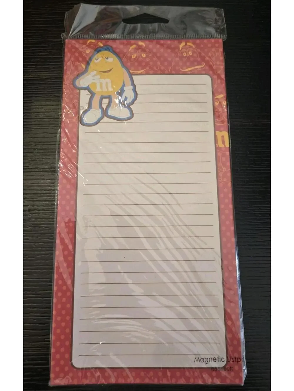 2008 M&M’s Yellow Character Magnetic List Pad 60 Sheet Factory Sealed